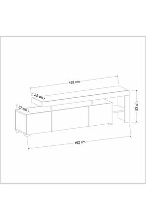 TV Sehpası Buğra Antrasit LED Işıklı