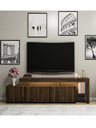 TV Sehpası Buğra Ceviz LED Işıklı 192 cm