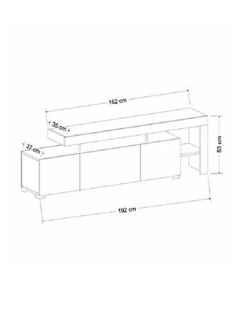 TV Sehpası Buğra Ceviz LED Işıklı 192 cm