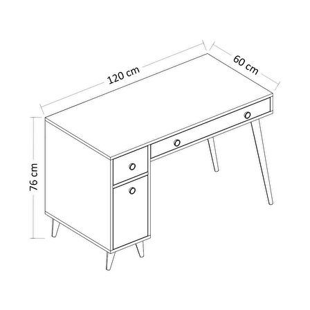 Çalışma Masası İstanbul Beyaz Meşe