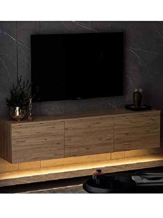 TV Sehpası Norm Duvara Monte Atlantik Çam LED Işıklı 160 cm