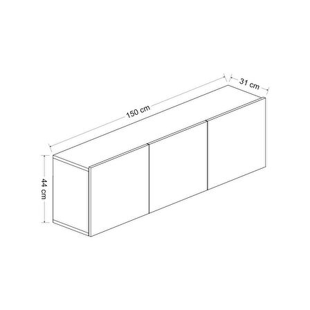 TV Sehpası Duvara Asma Wishe Antrasit 150 cm