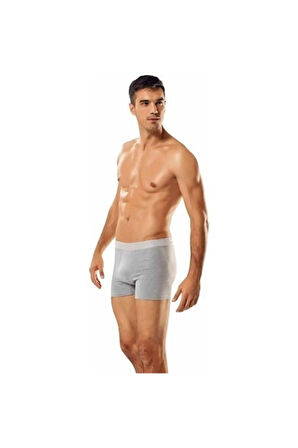 Likralı Gri Erkek Boxer