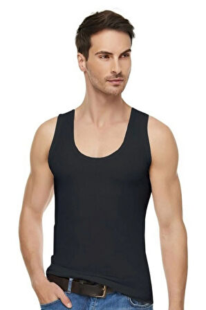 Erkek Siyah Modal Elastan Atlet 6'lı Paket 1201 Kalite