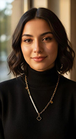 İNCİ KENAR DETAY KOLYE