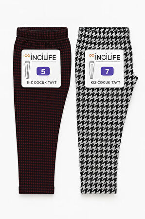 2'li Kışlık Jakarlı Çocuk Tayt Seti – Sıcak ve Rahat - Bordo - Lila