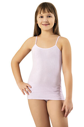 İncili 3'lü Set Kız Çocuk İp Askılı Raporlu Ribana Atlet