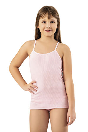 İncili 3'lü Set Kız Çocuk İp Askılı Raporlu Ribana Atlet