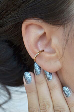 Sıkıştırmalı Kıkırdak Küpesi İnce Düz Earcuff