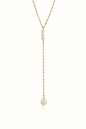 İncili Olymira Altın Kolye