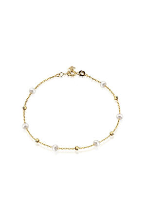 İncili Dorika Altın Bileklik