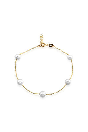 İncili Altın Bileklik