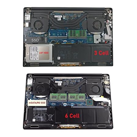 Dell V0GMT, 0V0GMT  Batarya ile Uyumlu  Pil  3 CELL