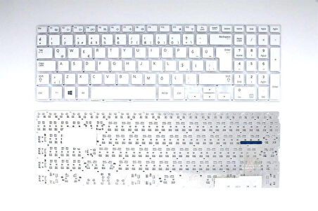 Samsung ile Uyumlu NP370R5E Notebook Klavye Beyaz
