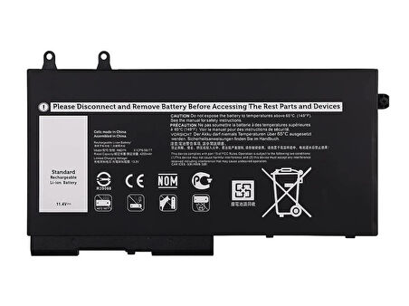 Dell ile Uyumlu Latitude 5400 Chromebook Versiyon P98G, P98G001  Batarya Pil - 3 Cell