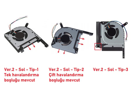 Asus FA506II-BQ150  ile Uyumlu Fan V2 (Sol  Fan) Tip2