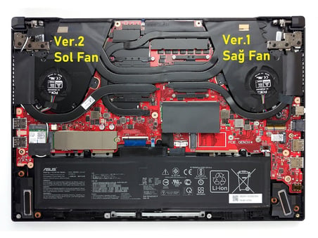 Asus TUF Dash F15 FX516PM-AZ077  ile Uyumlu Fan V2 (Sol  Fan) 12V