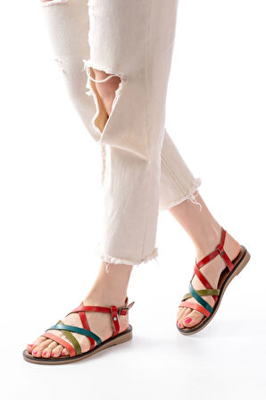 205-017 Multi Ortopedik Hakiki Deri Kadın Sandalet