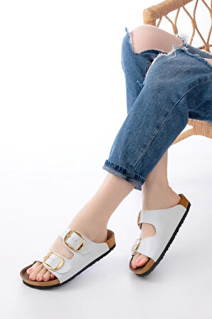Beyaz Günlük Birkenstock Kadın Terlik