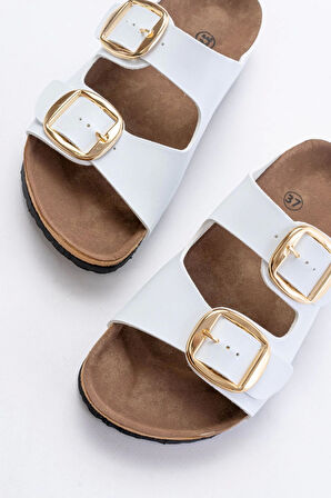 Beyaz Günlük Birkenstock Kadın Terlik