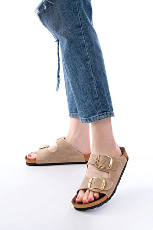Bej Günlük Birkenstock Kadın Terlik
