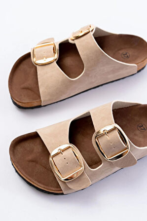 Bej Günlük Birkenstock Kadın Terlik