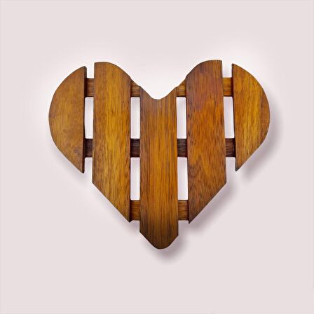 Kalp Yer Döşemesi 35 CM (5'li Paket),Adım Ahşabı,Bahçe Ahşabı,Yürüme Ahşabı,Wooden Deck Heart