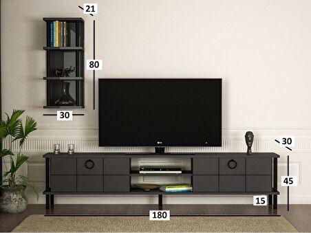 TV Ünitesi Levista Antrasit 180 cm