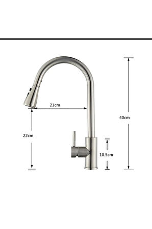 Inox Spiralli Mutfak Evye Bataryası Çift Modlu Tasarruf Fonksiyonlu Mat Krom Uzatmalı Eviye Musluğu