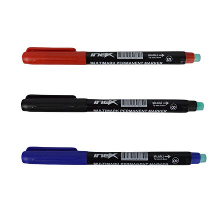 İnox Asetat Kalemi S Uç 0.8 mm Siyah Kırmızı Mavi