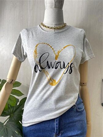 Always Baskılı Beyaz Tshirt