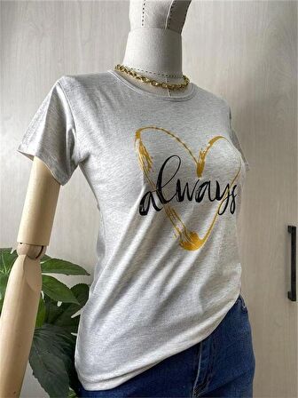 Always Baskılı Beyaz Tshirt