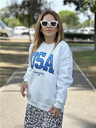 Usa Baskılı Sweatshirt