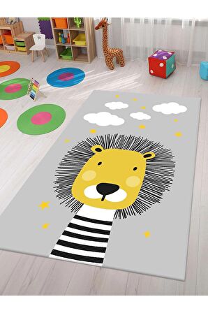 Sevimli Hayvan Figürlü Halı Yıkanabilir Kaymaz Taban Çocuk Odası