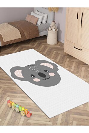 Koala Desenli Halı Yıkanabilir Kaymaz Taban Bebek Odası