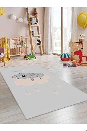Koala Desenli Halı Yıkanabilir Kaymaz Taban Bebek Odası