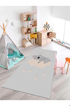 Koala Desenli Halı Yıkanabilir Kaymaz Taban Bebek Odası