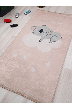 Koala Desenli Halı Yıkanabilir Kaymaz Taban Bebek Odası