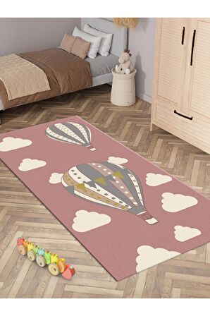 Balon Desenli Halı Yıkanabilir Kaymaz Taban Bebek Odası