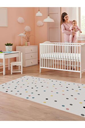Renkli Halı Yıkanabilir Kaymaz Taban Bebek ve Çocuk Odası