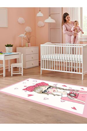 Kız Desenli Yıkanabilir Kaymaz Taban Çocuk Odası 6299C