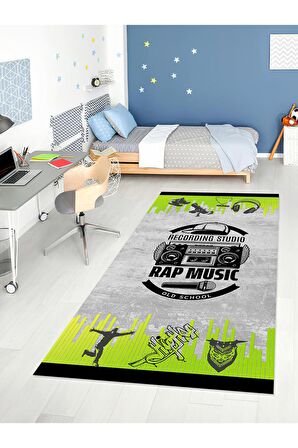 Rap Musıc Yıkanabilir Kaymaz Taban Çocuk ve Genç Odası