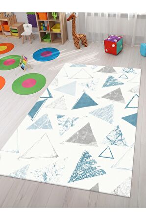 Pastel Tonlu Halı Yıkanabilir Kaymaz Taban Bebek ve Çocuk Odası