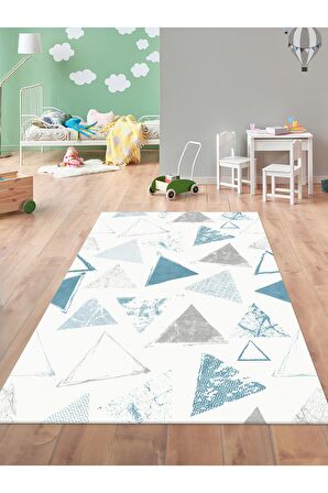 Pastel Tonlu Halı Yıkanabilir Kaymaz Taban Bebek ve Çocuk Odası