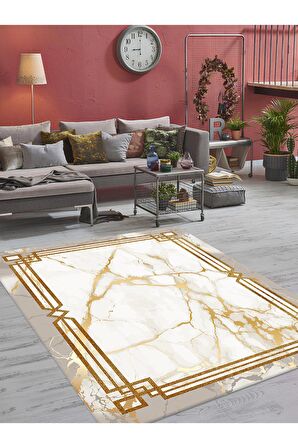 Dijital Baskılı Yıkanabilir Kaymaz Taban Salon ve Oturma Odası Halısı