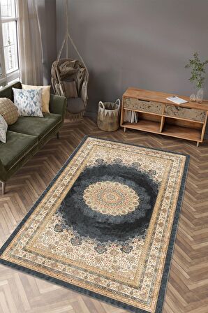 Dijital Baskılı Yıkanabilir Kaymaz Taban Salon ve Oturma Odası Halısı