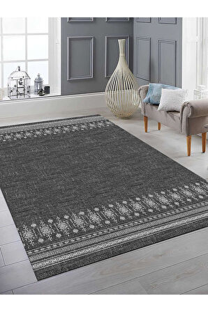 Dijital Baskılı Yıkanabilir Kaymaz Taban Salon ve Oturma Odası Halısı 6164H