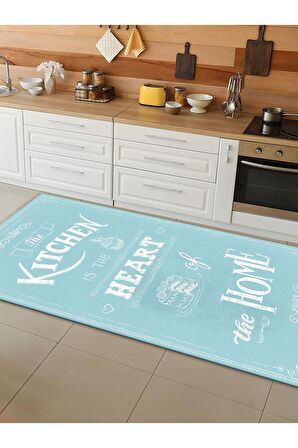 Makinede Yıkanabilir Kaymaz Taban Leke Tutmaz Dijital Baskı Mutfak Halısı