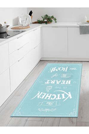 Makinede Yıkanabilir Kaymaz Taban Leke Tutmaz Dijital Baskı Mutfak Halısı