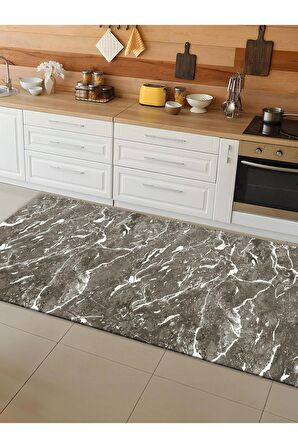 Makinede Yıkanabilir Kaymaz Taban Leke Tutmaz Dijital Baskı Mutfak Halısı